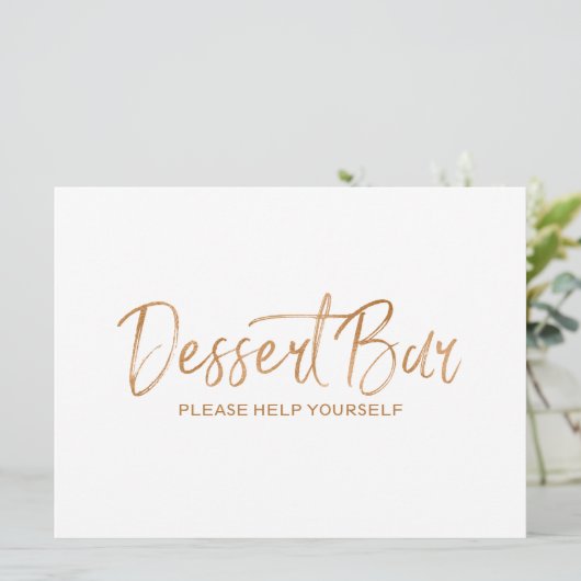 Twitter-bord voor dessert | Stylish Gold Roos Kaart (Staand voorkant)