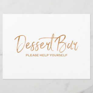 Twitter-bord voor dessert Stylish Gold Roos Kaart