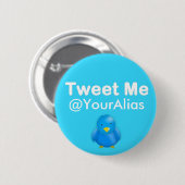 Twitter-Button: Tweet me @YourAlias Ronde Button 5,7 Cm (Voorkant /achterkant)