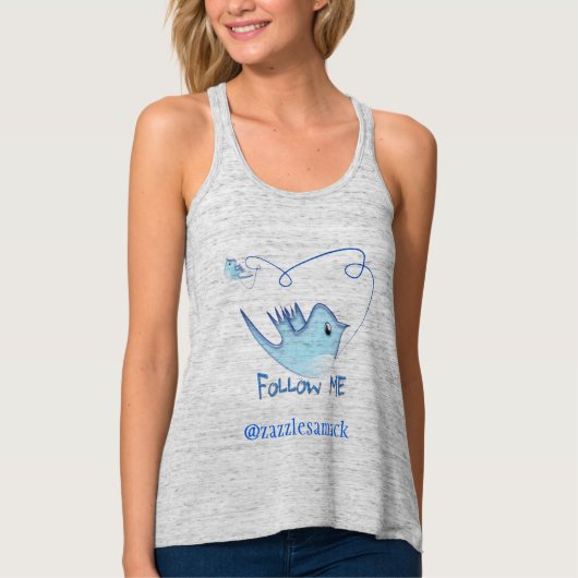 Twitter-cadeautjes met je gebruikersnaam volg me B Tanktop (Voorkant)