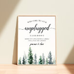 Twitter-ceremonie bij Timber Grove Unplugged Weddi Poster<br><div class="desc">Het plannen van een unplugged ceremonie maar niet zeker welke formulering om uw trouwgasten te laten weten om hun telefoons weg te zetten? Dit poster zorgt ervoor dat het voor jou in stijl is. Robuust elegant ontwerp biedt "welkom bij onze niet-aangesloten ceremonie" in kalligrafie en bloklettertypen met uw namen en...</div>