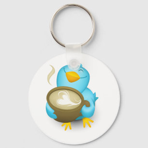 Twitter Coffee Bird Sleutelhanger