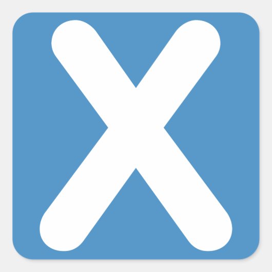Twitter emoji - Letter X Vierkante Sticker (Voorkant)