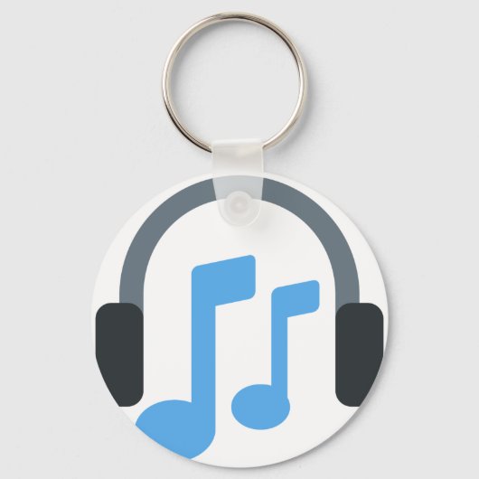Twitter emoji - Muziek, hoofdtelefoon Sleutelhanger (Voorkant)