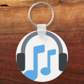 Twitter emoji - Muziek, hoofdtelefoon Sleutelhanger (Voorkant)