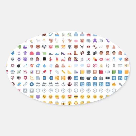 Twitter Emoji Ovale Sticker (Voorkant)