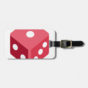 Twitter emoji - Rode dobbelstenen Bagagelabel