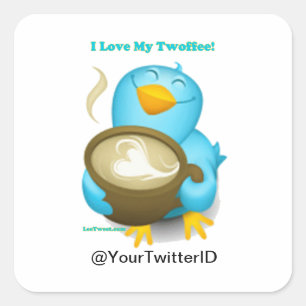 Twitter ID I Love My Twoffee Gifts Apparel Vierkante Sticker