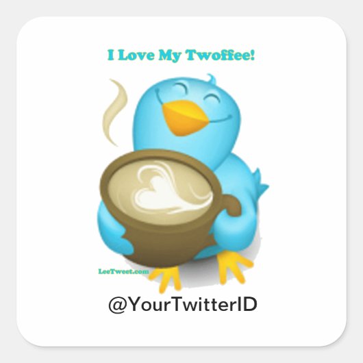 Twitter ID I Love My Twoffee Gifts Apparel Vierkante Sticker (Voorkant)