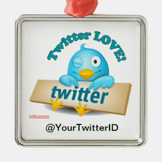 Twitter ID LOVE-Ornament aanpassen Metalen Ornament