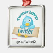 Twitter ID LOVE-Ornament aanpassen Metalen Ornament (Links)