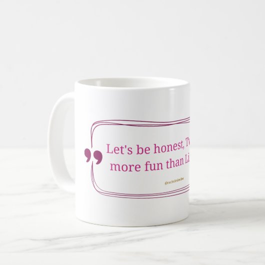 Twitter is leuker dan Linkedin Koffiemok (Voorkant links)