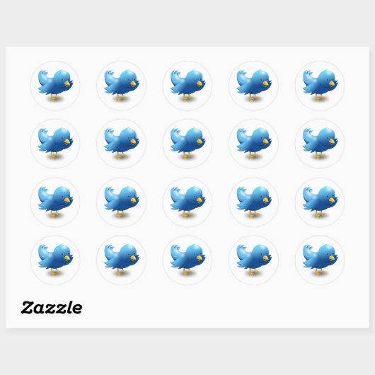 Twitter-logo Ronde Sticker (Vel)