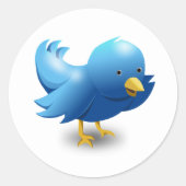 Twitter-logo Ronde Sticker (Voorkant)