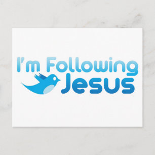 Twitter me Ik volg Jezus Christus Briefkaart