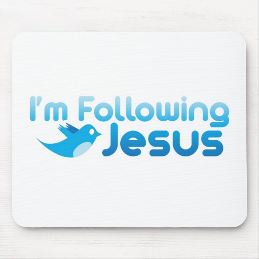 Twitter me Ik volg Jezus Christus Muismat (Voorkant)