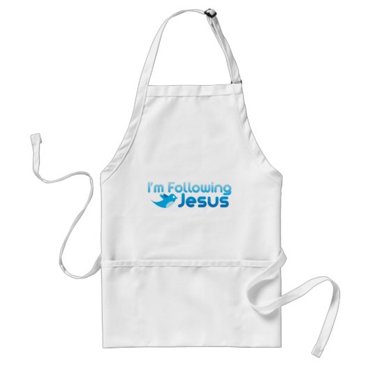 Twitter me Ik volg Jezus Christus Standaard Schort (Voorkant)