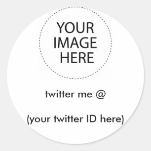 Twitter me @ (je twitter-ID hier) The MUSEUM Ronde Sticker