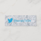 Twitter met gepersonaliseerde marmer mini visitekaartje (Achterkant)
