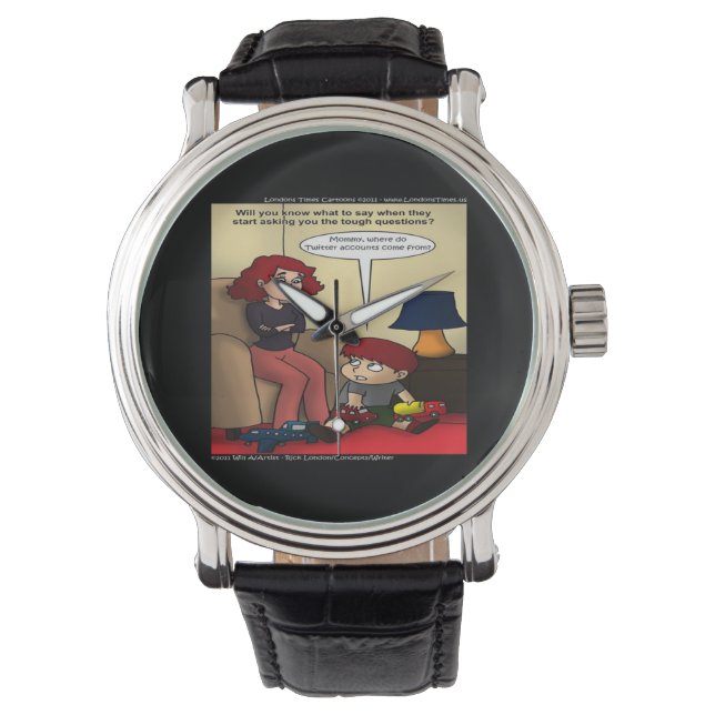 Twitter Moeders Grappige Uniseks Horloge (Voorkant)