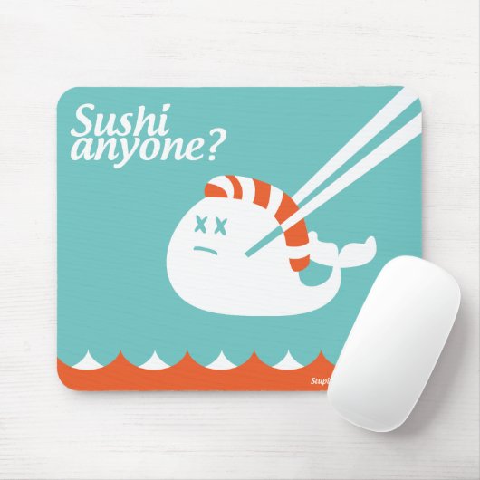 Twitter Mousepad - Stomme Fail Whale - Sushi Muismat (Met muis)