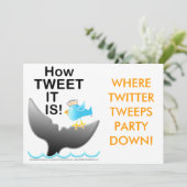 Twitter-partijuitnodigingen - hoe TWEET het is! Kaart (Staand voorkant)