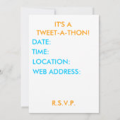 Twitter-partijuitnodigingen - hoe TWEET het is! Kaart (Achterkant)