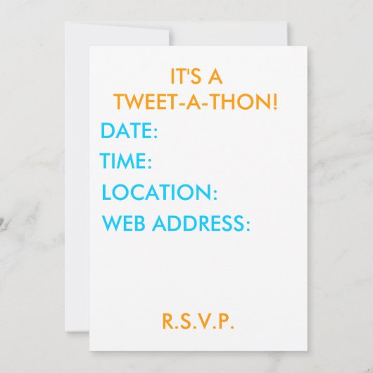 Twitter-partijuitnodigingen - hoe TWEET het is! Kaart (Achterkant)