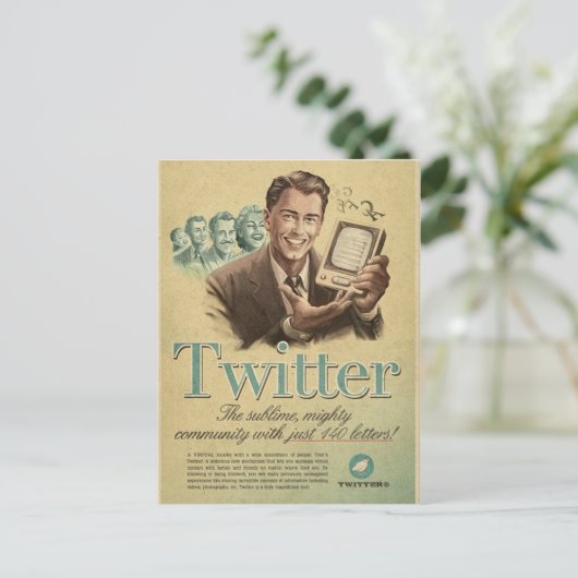 Twitter Social Media en stuur mijn liefde terug Briefkaart (Staand voorkant)