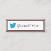 Twitter, speciaal gepersonaliseerd "bruine veren" mini visitekaartje (Achterkant)