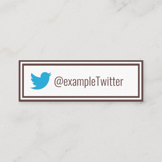 Twitter, speciaal gepersonaliseerd "bruine veren" mini visitekaartje (Achterkant)