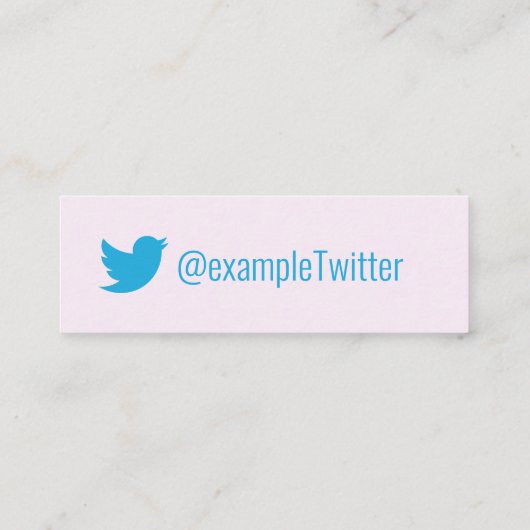 Twitter, speciaal gepersonaliseerd "roze leder" mini visitekaartje (Achterkant)