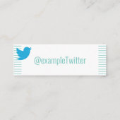 Twitter, speciaal gepersonaliseerd "Turquoise Stri Mini Visitekaartje (Achterkant)