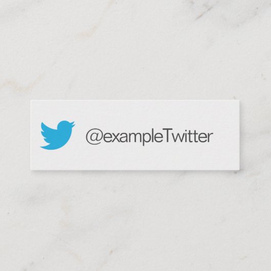 Twitter, speciaal gepersonaliseerd "witte marmer" mini visitekaartje (Achterkant)