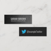 Twitter, speciaal gepersonaliseerd "zwarte leder" mini visitekaartje (Voorkant / Achterkant)