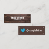 Twitter, speciaal voor Wooden Panels Mini Visitekaartje (Voorkant / Achterkant)