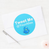 Twitter-Sticker: Tweet Mij @YourAlias Ronde Sticker (Envelop)