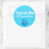 Twitter-Sticker: Tweet Mij @YourAlias Ronde Sticker (Tas)