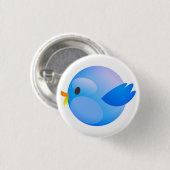 Twitter, Tweet, Vogel Ronde Button 3,2 Cm (Voorkant /achterkant)