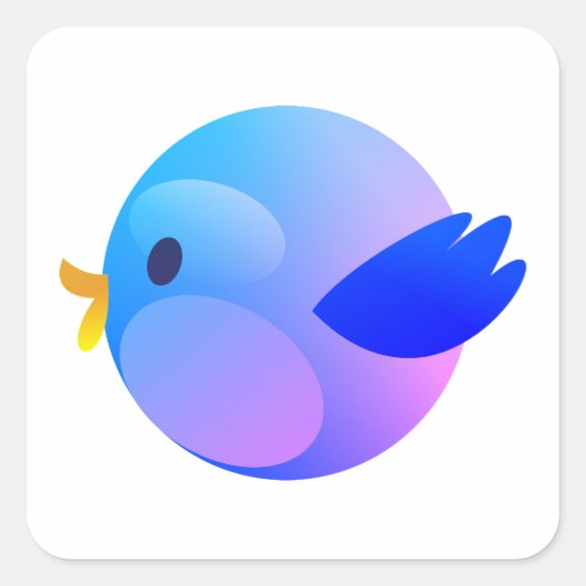 Twitter, Tweet, Vogel Vierkante Sticker (Voorkant)