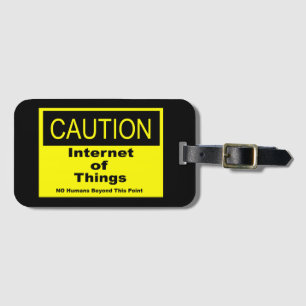 Twitter van dingen IoT waarschuwingsteken Bagagelabel