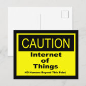 Twitter van dingen IoT waarschuwingsteken Briefkaart (Voorkant / Achterkant)