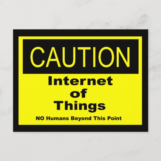 Twitter van dingen IoT waarschuwingsteken Briefkaart (Voorkant)