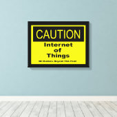 Twitter van dingen IoT waarschuwingsteken Canvas Afdruk (Insitu (Houten vloer))