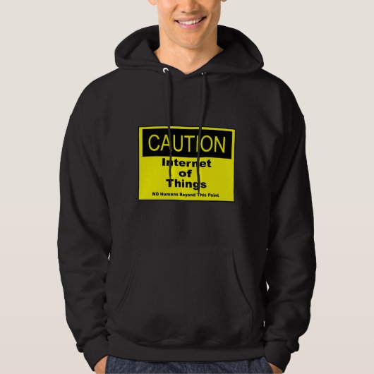 Twitter van dingen IoT waarschuwingsteken Hoodie (Voorkant)