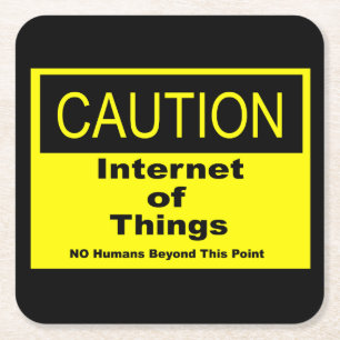 Twitter van dingen IoT waarschuwingsteken Kartonnen Onderzetters