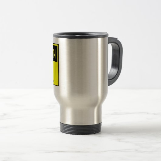 Twitter van dingen IoT waarschuwingsteken Reisbeker (Voorkant rechts)