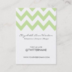 Twitter Visitekaartjes Green Tea Chevron-Portret