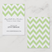 Twitter Visitekaartjes Green Tea Chevron-Portret (Voorkant / Achterkant)