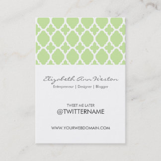 Twitter Visitekaartjes Green Tea Moroccan Tile